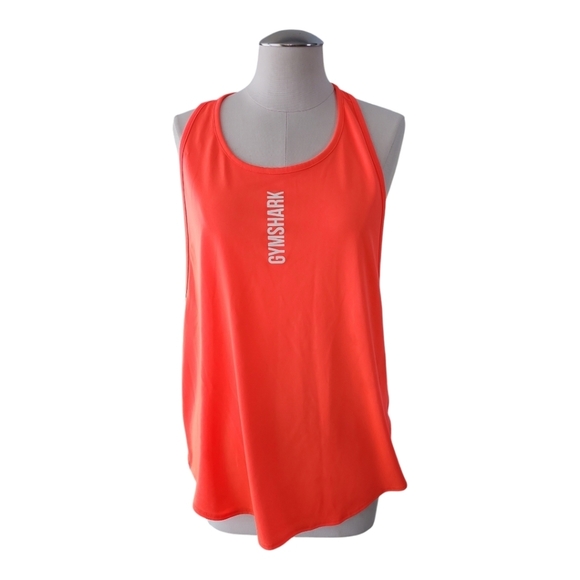 Gymshark Orange Muscle Tank Top Sleeveless Logo M - Picture 1 of 8